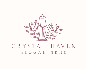 Crystals - Floral Nature Crystals logo design