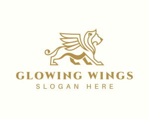 Lion Wing Griffin logo design