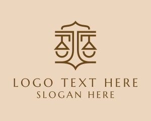 Law - Justice Scale Courthouse Firm logo design
