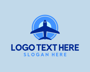 Airplane - Blue Airline Plane logo design