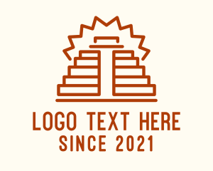 Archaeologist - Ancient Mayan Pyramid logo design