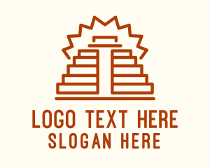 Ancient Mayan Pyramid Logo