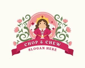 Cute - Cute Floral Queen Cartoon logo design