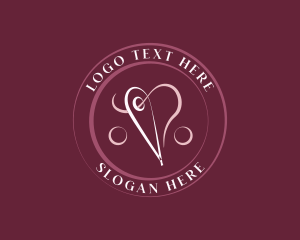 Knitter - Needle Heart Tailoring logo design