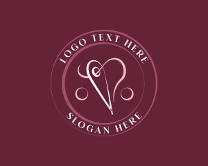 Handcrafted - Needle Heart Tailoring logo design