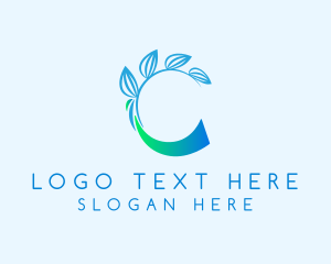 Health - Vine Leaf Letter C logo design