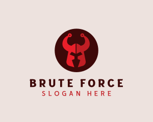 Brute - Barbarian War Helmet logo design