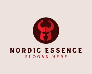 Nordic - Barbarian War Helmet logo design