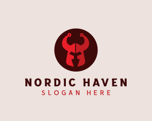 Nordic - Barbarian War Helmet logo design