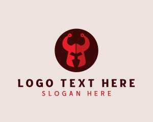 Video Game - Barbarian War Helmet logo design