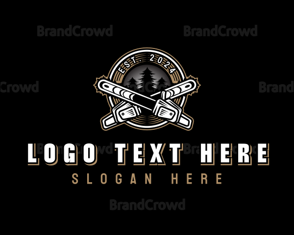 Chainsaw Lumberjack Woodcutter Logo