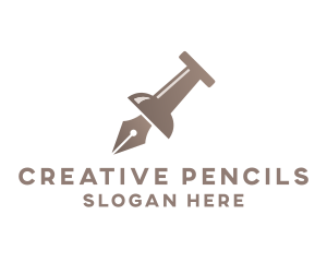 Pin Pen Nib logo design