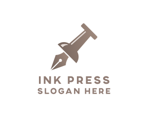 Press - Pin Pen Nib logo design