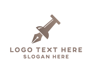 Writer - Pin Pen Nib logo design