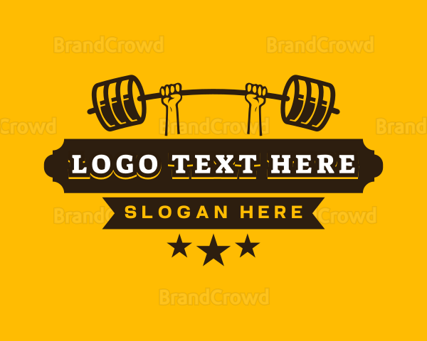 Weightlifting Barbell Fitness Logo