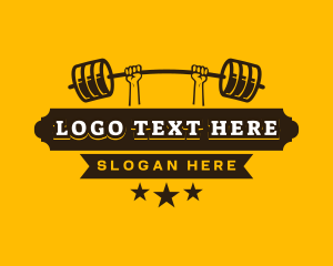 Barbell - Weightlifting Barbell Fitness logo design