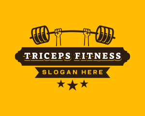 Weightlifting Barbell Fitness logo design