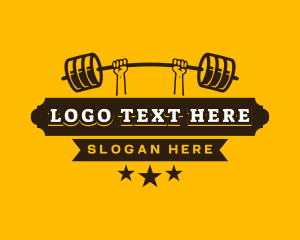 Fitness - Weightlifting Barbell Fitness logo design