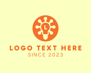 White And Yellow - Light Bulb Energy logo design