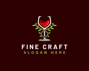 Vine Wine Glass logo design