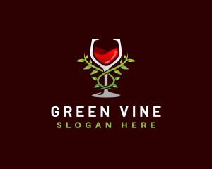 Vine Wine Glass logo design