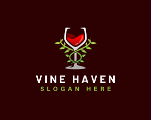 Vine Wine Glass logo design