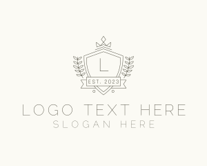 Shop - Crown Shield Wreath logo design