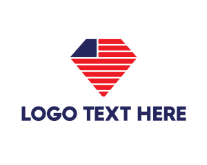 America - Flag Stripes Diamond logo design