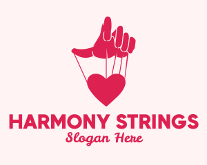 Strings - Heart Puppet Strings logo design