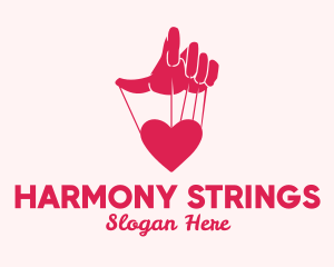 Heart Puppet Strings  logo design