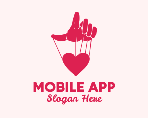 Dating Site - Heart Puppet Strings logo design