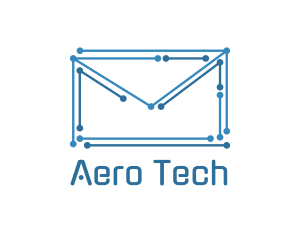 Tech Circuit Envelope logo design