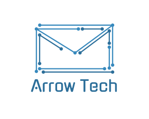 Tech Circuit Envelope logo design