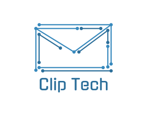 Tech Circuit Envelope logo design