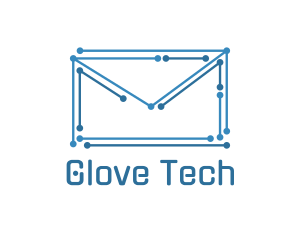 Tech Circuit Envelope logo design