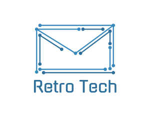 Tech Circuit Envelope logo design