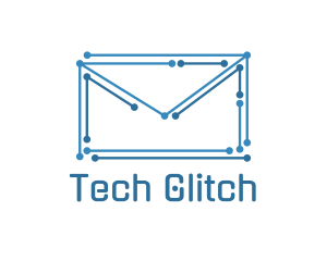 Tech Circuit Envelope logo design