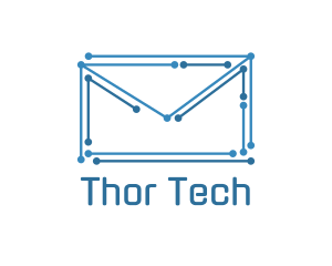 Tech Circuit Envelope logo design