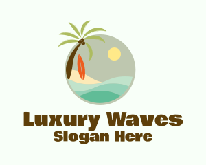 Wave Surf Beach logo design