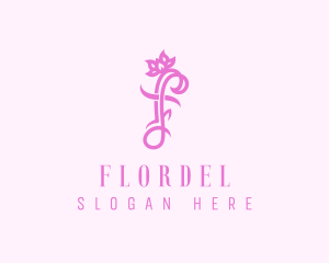 Floral Letter F logo design