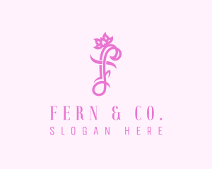 Floral Letter F logo design