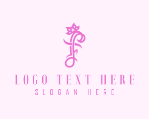 Letter F - Floral Letter F logo design