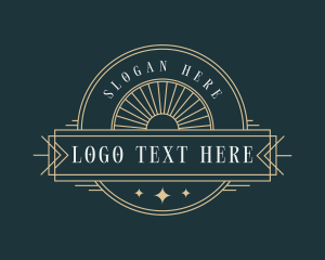 Badge - Sun Art Deco Ornament logo design