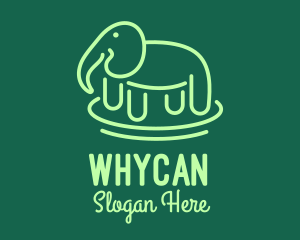 Jungle - Green Elephant Line Art logo design