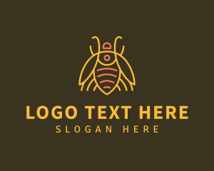 Wasp - Gold Bug Insect logo design