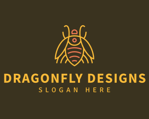 Dragonfly - Gold Bug Insect logo design