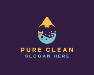 Shirt Cleaning Droplet logo design