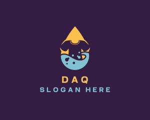 Negative Space - Shirt Cleaning Droplet logo design