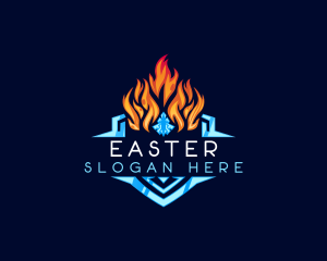 Cold - Frozen Shield Fire logo design