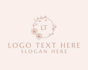 Botanical - Spring Garden Wreath logo design